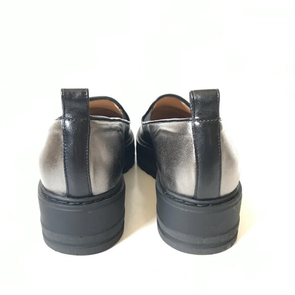 NWOB Michele Lopriore Cassidy Loafers Shoes Womens 38 SIlver Pewter Leather NEW - Picture 8 of 13